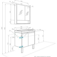  Акватон Тумба с умывальником Сканди Doors 70 1A2789K0SDB20 (белый/дуб верона) - Превью изображения №10 — Интернет-магазин Time-Shop