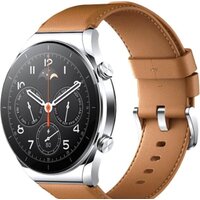 Xiaomi Watch S1 (серебристый/коричневый, международная версия)