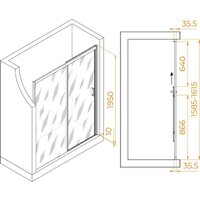 Душевая дверь RGW PA-017 R 350801716-21 (хром/матовое стекло) - Превью изображения №6 — Интернет-магазин Time-Shop