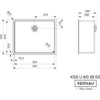 Кухонная мойка Kernau KSS U 60 1B SS Smooth - Превью изображения №4 — Интернет-магазин Time-Shop