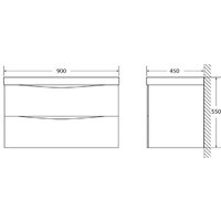  BelBagno Тумба под умывальник Marino-900-2C-SO-NL-P (nero laccato lucido) - Превью изображения №3 — Интернет-магазин Time-Shop