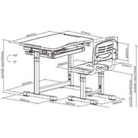 Парта Растущая мебель Smart B207EDU со стулом и выдвижным ящиком - Превью изображения №8 — Интернет-магазин Time-Shop