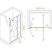 Душевая дверь RGW LE-004Gr 351200411-110 (серый/прозрачное стекло) - Превью изображения №2 — Интернет-магазин Time-Shop