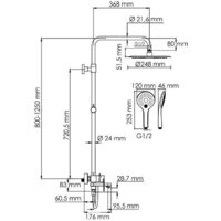Душевая система  Wasserkraft A174.258.078.CB - Превью изображения №3 — Интернет-магазин Time-Shop