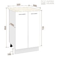 Шкаф напольный Кортекс-мебель Корнелия Лира НШ50р (оникс/марсель) - Превью изображения №3 — Интернет-магазин Time-Shop