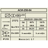 Сварочный инвертор ДИОЛД АСИ 250-04 - Превью изображения №2 — Интернет-магазин Time-Shop