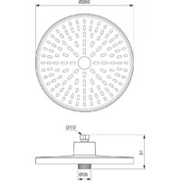 Верхний душ Ideal Standard BD581XG (черный матовый) - Превью изображения №5 — Интернет-магазин Time-Shop