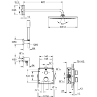 Душевая система  Grohe Grohtherm 34730000 - Превью изображения №4 — Интернет-магазин Time-Shop