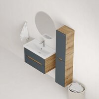  Onika Шкаф-пенал для ванной Айленд 30 403085 (графит/дуб крафт золотой) - Превью изображения №10 — Интернет-магазин Time-Shop