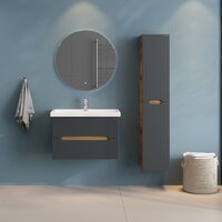  Onika Шкаф-пенал для ванной Айленд 30 403085 (графит/дуб крафт золотой) - Превью изображения №11 — Интернет-магазин Time-Shop