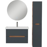  Onika Шкаф-пенал для ванной Айленд 30 403085 (графит/дуб крафт золотой) - Превью изображения №6 — Интернет-магазин Time-Shop