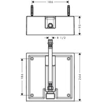Скрытая часть верхнего душа Hansgrohe Raindance 26471180 - Превью изображения №2 — Интернет-магазин Time-Shop