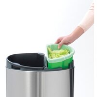 Система сортировки мусора Brabantia Touch Bin Recycle 10+23 л (стальной матовый) - Превью изображения №5 — Интернет-магазин Time-Shop