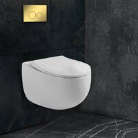 Унитаз подвесной Roxen Egg в комплекте с инсталляцией StounFix Dual Fresh 6 в 1 968031 (кнопка: золото глянцевое ) - Превью изображения №9 — Интернет-магазин Time-Shop