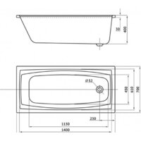 Ванна Berges Wasserhaus Feya 160x70 050011 - Превью изображения №4 — Интернет-магазин Time-Shop
