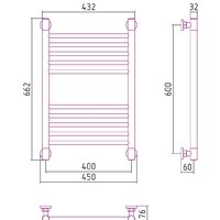 Полотенцесушитель Сунержа Богема+ прямая 600х400 12-0220-6040 - Превью изображения №3 — Интернет-магазин Time-Shop