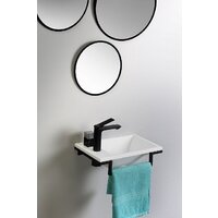 Умывальник Belux Мини-1 HR1240 (черный, с каркасом, сифоном, донным клапаном) - Превью изображения №3 — Интернет-магазин Time-Shop