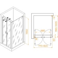 Душевой уголок RGW PA-144B (PA-104B+Z-050-2B+O-104B) 060814480-014 80x100 (черный/прозрачное стекло) - Превью изображения №2 — Интернет-магазин Time-Shop
