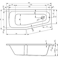 Ванна Riho Dola 160 R BB33005 (с ножками) - Превью изображения №2 — Интернет-магазин Time-Shop