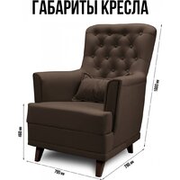 Интерьерное кресло Mio Tesoro Каприз (Velutto 23/шоколад) - Превью изображения №5 — Интернет-магазин Time-Shop