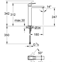 Смеситель Grohe Eurocube 23406000 - Превью изображения №2 — Интернет-магазин Time-Shop