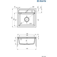 Кухонная мойка Deante ZQZ_G103 - Превью изображения №2 — Интернет-магазин Time-Shop