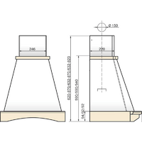 Кухонная вытяжка Elikor Ротонда 90П-1000-П3Д (бежевый/дуб неокрашенный) (943816) - Превью изображения №2 — Интернет-магазин Time-Shop