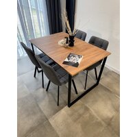 Кухонный стол Notta Лиман 120/160x80 619210 (дуб крафт золотой/черный матовый) - Превью изображения №9 — Интернет-магазин Time-Shop