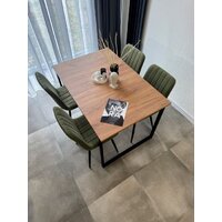 Кухонный стол Notta Лиман 120/160x80 619210 (дуб крафт золотой/черный матовый) - Превью изображения №8 — Интернет-магазин Time-Shop