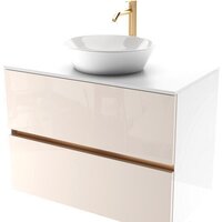 ЗОВ Тумба под умывальник Лира 100 L100MW0MTGVG-KP13W (белый/тальк)