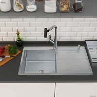 Кухонная мойка Roxen Vespa 560230-70L сатин (с коландером и дозатором) - Превью изображения №3 — Интернет-магазин Time-Shop