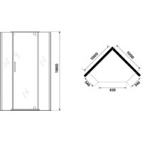 Душевой уголок Niagara Eco NG-1010-14DT 100x100x190 (черный/стекло тонированное) - Превью изображения №5 — Интернет-магазин Time-Shop