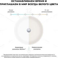Умывальник Wellsee Chalice Perfection 230613000 (отдельностоящий, без отверстия под смеситель, матовый черный/глянцевый белый) - Превью изображения №6 — Интернет-магазин Time-Shop