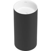 Умывальник Wellsee Chalice Perfection 230613000 (отдельностоящий, без отверстия под смеситель, матовый черный/глянцевый белый) - Превью изображения №2 — Интернет-магазин Time-Shop