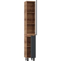  Onika Шкаф-пенал для ванной Айленд 30 403084 (графит/дуб крафт золотой) - Превью изображения №4 — Интернет-магазин Time-Shop