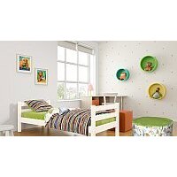 Кровать Мебельград Соня вариант 1 (массив сосны белый) - Превью изображения №3 — Интернет-магазин Time-Shop