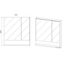  Viant Шкаф с зеркалом Мальта 80 VMAL80BEL-ZSH - Превью изображения №3 — Интернет-магазин Time-Shop