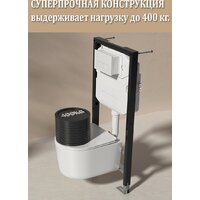 Унитаз подвесной Roxen Simple Compact в комплекте с инсталляцией StounFix Dual Fresh 6 в 1 916803 (кнопка: белый глянец) - Превью изображения №19 — Интернет-магазин Time-Shop