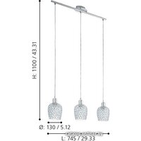 Подвесная люстра Eglo Bonares 1 94897 - Превью изображения №2 — Интернет-магазин Time-Shop