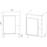 Viant Тумба под умывальник Бостон Como 60 VBOS60COG-T1ST - Превью изображения №2 — Интернет-магазин Time-Shop