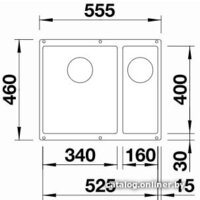 Кухонная мойка Blanco Subline 340/160-U 525985 (правая, черный) - Превью изображения №2 — Интернет-магазин Time-Shop