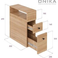  Onika Тумба для ванной Кроун 20 402002 (дуб сонома) - Превью изображения №7 — Интернет-магазин Time-Shop