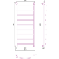 Полотенцесушитель Сунержа Галант+ 1200x500 00-0200-1250 - Превью изображения №3 — Интернет-магазин Time-Shop