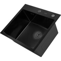 Кухонная мойка Astir PVD Black 50x44B (с сифоном, дозатором и коландером) - Превью изображения №7 — Интернет-магазин Time-Shop