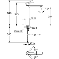 Смеситель Grohe Lineare XL-Size 23405001 - Превью изображения №2 — Интернет-магазин Time-Shop