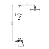 Душевая система  РМС SUS124-009DK-1 - Превью изображения №3 — Интернет-магазин Time-Shop