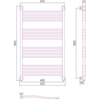 Полотенцесушитель Сунержа Флюид+ 1000x600 00-0222-1060 - Превью изображения №3 — Интернет-магазин Time-Shop