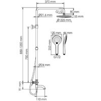 Душевая система  Wasserkraft A288.077.078.BM Thermo - Превью изображения №3 — Интернет-магазин Time-Shop