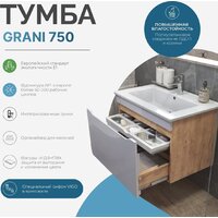  Vigo Тумба под умывальник Grani 750-0-1 Оскар подвесная (дуб золотой) - Превью изображения №2 — Интернет-магазин Time-Shop