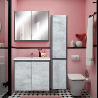  Doratiz Шкаф с зеркалом Крит 80 2711.169 (серый) - Превью изображения №9 — Интернет-магазин Time-Shop